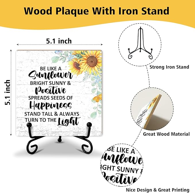 Sunflower Wood Sign with Stand - But Did You Document it, Funny Office Desk Decor Gifts for Women, Coworker, Friend, Colleague, Daughter, Sister, Table Centerpiece, Home Decor Plaque