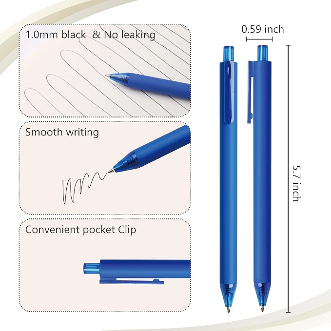 CRYLLIS Pens Bulk, 50Pack Black Pens,Black Ink Ballpoint Pens for Smooth Writing,No Smear,Office Supplies,Back to School Gifts,School Teacher,1.0mm