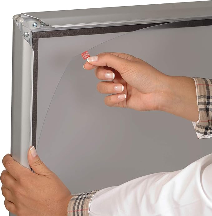 M&T Displays WindPro Weather and Wind Resistant Outdoor Pavement Sidewalk Sign Holder for 24x36 Inch Posters Silver Aluminum Easy Front Loading Snap Frame Durable HDPE Silver Water Base (10 Pack)