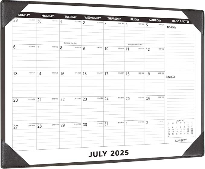Large Desk Calendar 2025-2026 with Desktop Mat, KOPEESY 22" x 17" Desktop Calendar, 18 Months From July 2025 to December 2026, Office Supplies Desk Blotter Calendar for Home School and Office