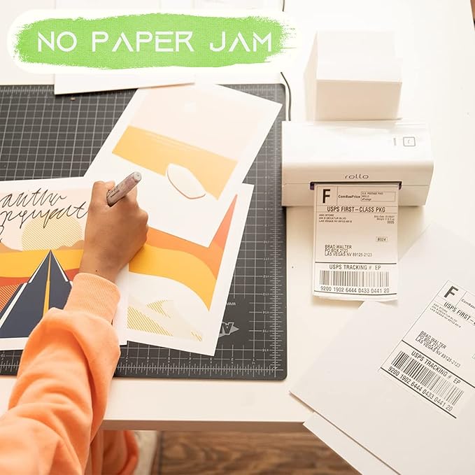 MFLABEL Fanfold 4" x 6" Direct Thermal Labels White Perforated Shipping Label,48 Stacks,Total 48000 Labels