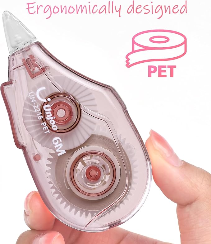 White Correction Tape Dispenser, 12-Count Pack, Easy To Use Applicator, Fast, Clean Tear-Resistant Tape For school Supplies, Office (6M/256, 4 colors, Tape Width 0.2in)