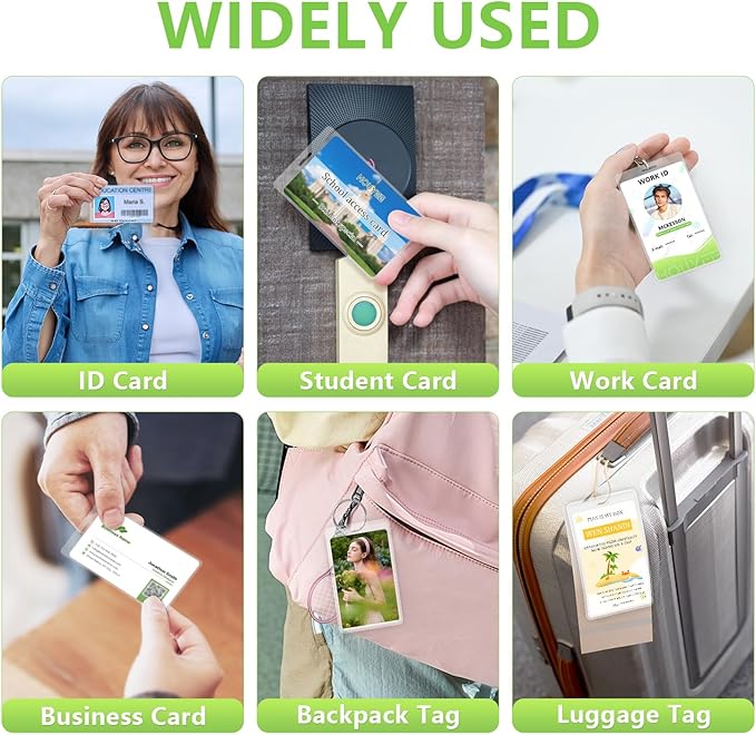 HOUYEE 200 Pack 5Mil Thermal Laminating Pouches, 2.5x4.25 Inches ID Badge Size Laminate Pouches with Hole, Ultra Clear Laminating Sheets, HeatSeal Laminator Pouches for ID Cards, Name Tags, Office Use