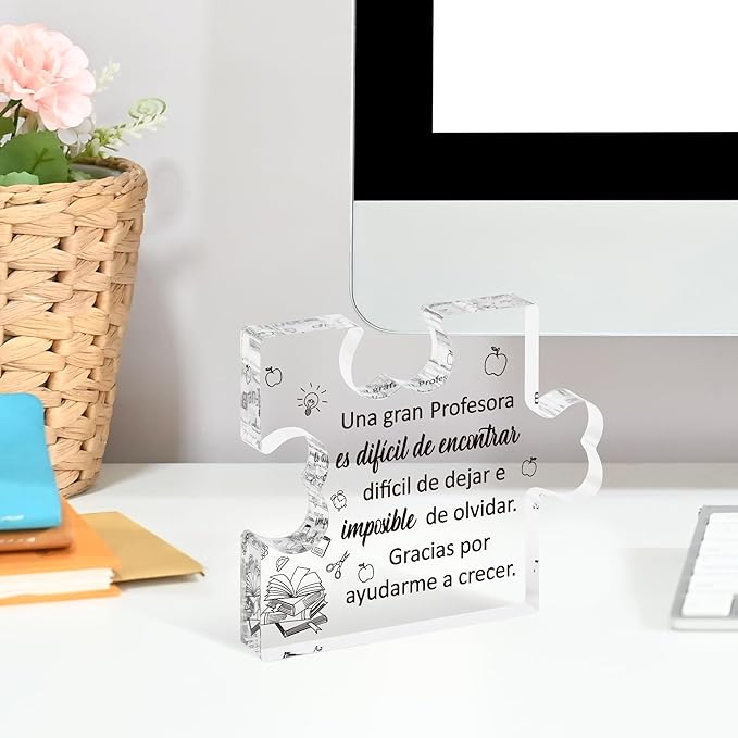 Yopyame Spanish Teacher Appreciation Gifts - Regalos para Maestra Acrylic Plaque Thank You Gifts for Teacher from Students End of Year Graduation Christmas Birthday Thanksgiving Gifts for Teachers