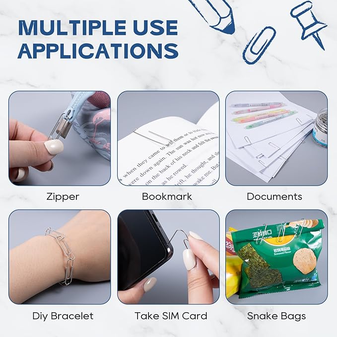 4500 Pcs Paper Clips Bulk Paperclips Medium: 1.3 Inches Paper Clip for Office Supplies Paperwork Students School Home, Paperclip Metal Clips for Paper, 750 Pcs x 6 Boxes, Silver