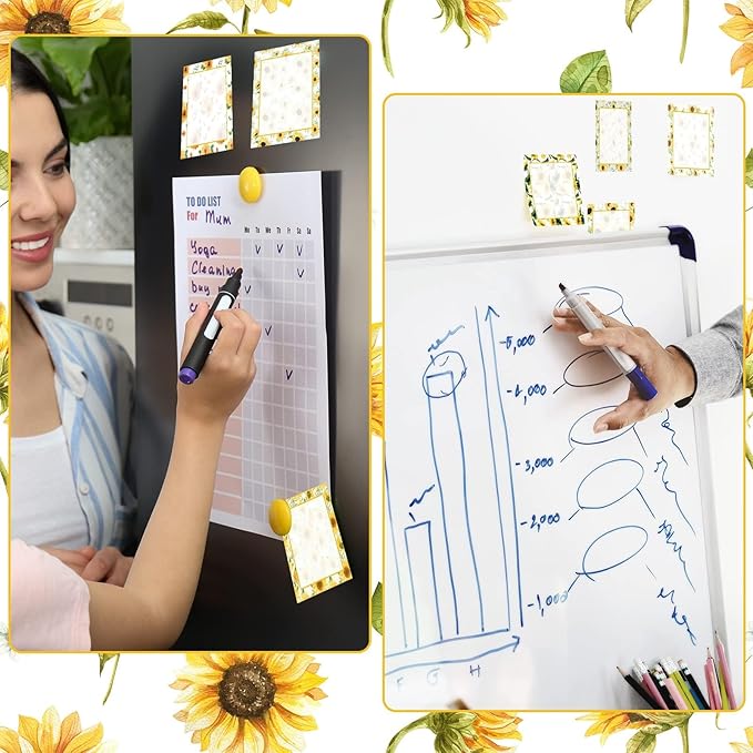 9 Pieces Sunflower Sticky Note Adhesive Cute Sunflower Memo Notes Self-Stick Spring Sunflower SNote Pads for Reminders, Study, Work, Office, School and Home, 9 Styles