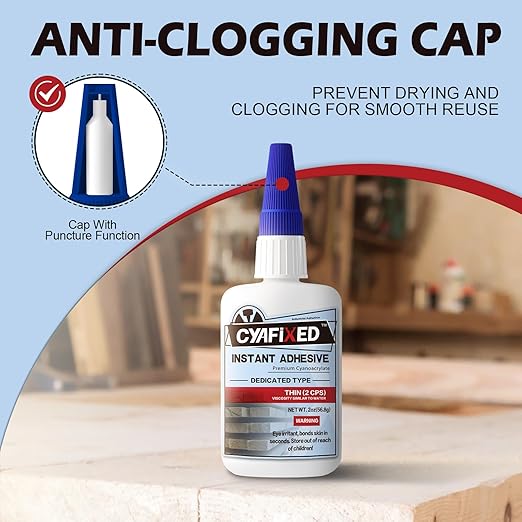 Professional Grade Cyanoacrylate Super Glue, Super Thin Viscosity CA Glue for Woodworking, 2 oz. (56.8 Grams) - Instant Adhesive for Woodturning, Pen Turning, Finish & Hobby