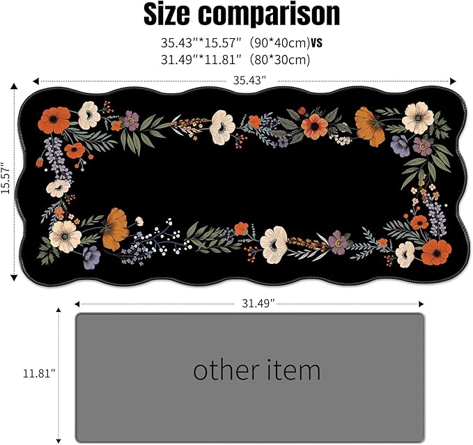 Galdas Gaming Mouse Pad XXL XL Large Long Extended Big Mousepad Non-Slip Rubber Keyboard Mouse Pad with Stitched Edges for Laptop Home Office (35.43x15.75x0.08 Inch)