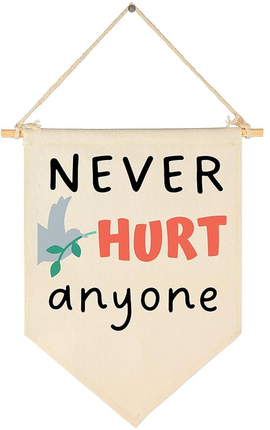 The 10 Commandments Sign-God's Rules-Bible Verse Decor-Flag Gifts for Boys Girls Kids,Banner Wall Sign Gift for Sunday Classroom,Classroom,Nursery,Baby Room,Reading House,Playroom Bedroom,Front Door