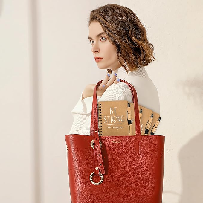 INSADA Christian Prayer Journal Spiral Notebooks Bulk with Pens - Small Notepads (4.13”x5.43”) - Christmas Gifts for Women men,Church Members & Bible Study Groups (60 sets Brown)