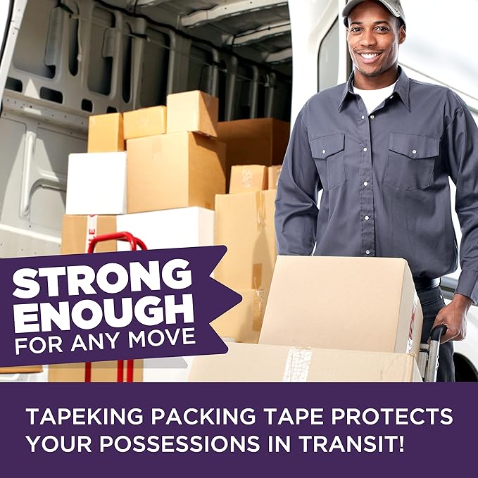 Tape King Heavy Duty Clear Packing Tape, 60 Yards/Roll, 6 Rolls - for Packing, Shipping and Moving