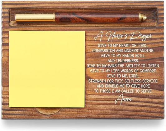 Nurse Prayer Sticky Note Holder, Inspirational Nurse Appreciation Gifts, Healthcare Office Desk Organizer, Thank You Gift for Nurses Desk Accessory TZP125