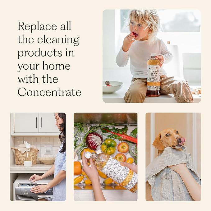 Branch Basics Concentrate REFILL- Multi-surface All Purpose Cleaner Concentrate - Laundry, Kitchen, and Bathroom Cleaner (33.8 Oz) Fragrance-Free