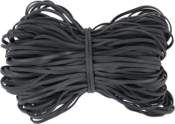 Black Heavy Duty Large Rubber Bands 140 Pack, Fits 8-33 Gallon Trash Cans, 7x1/8 Inches, Rubber Material