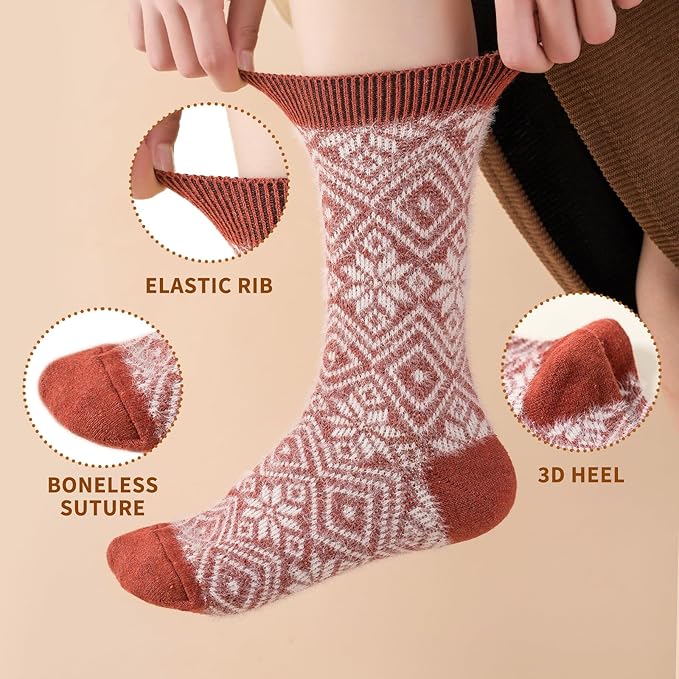 5 Pairs Fuzzy Soft Cozy Comfortable Socks for Women, Casual Sleep Comfy Socks, Perfect Warm Winter Gifts for Women