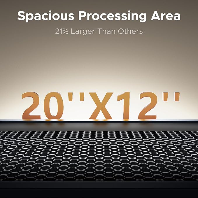 OMTech 55W Polar Lite, Desktop CO2 Laser Engraver and Cutter, 20"x12" Compact Laser Engraving Machine with Built-in Exhaust Fans & 0.5gal Water Tank, Laser Cutting Machine for Wood Acrylic Glass More