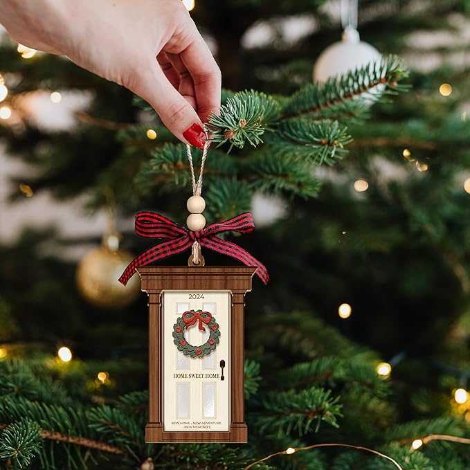 New Home Ornament 2024 - First Home 2024, First Christmas in Our Home 2024 - Housewarming Gifts New Home - Wood & Acrylic 1st Ornament