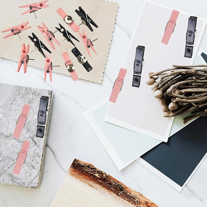 60pcs Decorative Push Pins with Clips Black Bulletin Board Clips Cute Pushpins for Cork Board Fun Tacks and Push Pins for Wall Teachers Classroom School Offices Accessories Decor