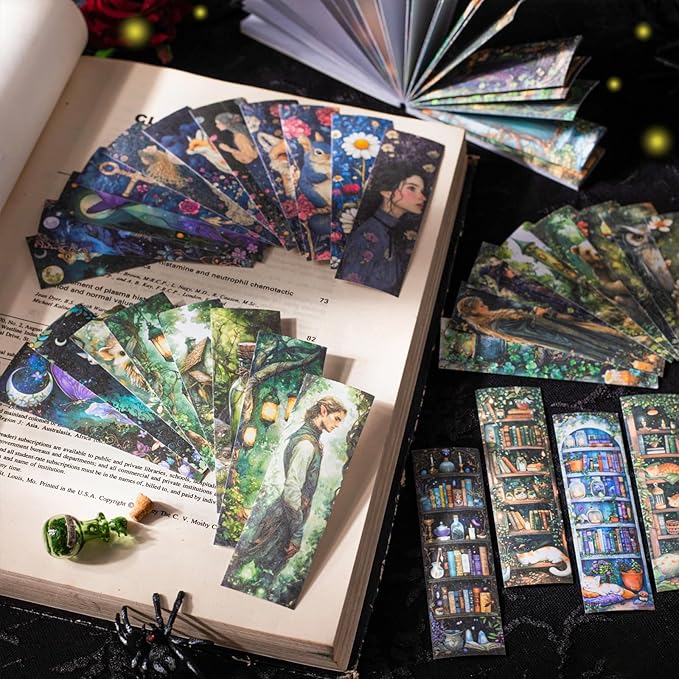 Aromoty Slim 6 Sets 300 Pcs Washi Stickers Book Kit for Journaling, Vintage Gothic Magic Scrapbook Stickers for Scrapbooking Bullet Junk Journal Supplies Planner Stationery Collage Craft Gifts