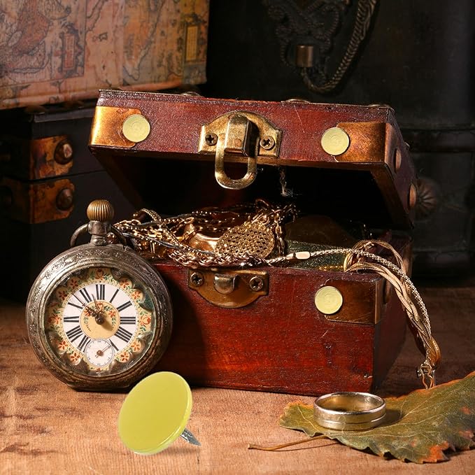 uxcell 150Pcs Upholstery Tacks, 11mmx10mm Flat Head Thumb Tack Decorative Furniture Nails Push Pins for Furniture Sofa Headboards, Yellow