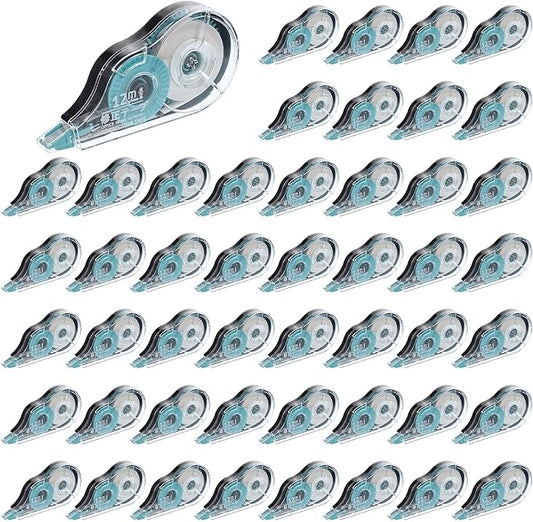 simarro 48 Pack White Correction Tape, 0.2 Inch x 39.4 Feet Easy To Use Classroom Correction Tape Wipe out Applicator Translucent Dispenser Shows for School Office Note Journal