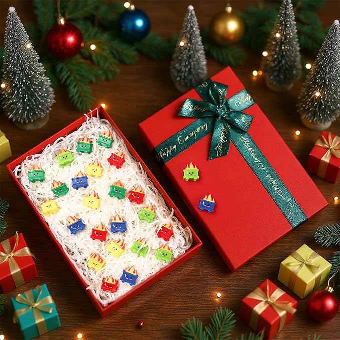 25 Set Resin Dumpster Trash Shape Gift Team Employee Appreciation Gift Emotional Desk Accessories for Staff Teacher Office Coworker Nurse Medical Volunteer Favor (Vivd Color)