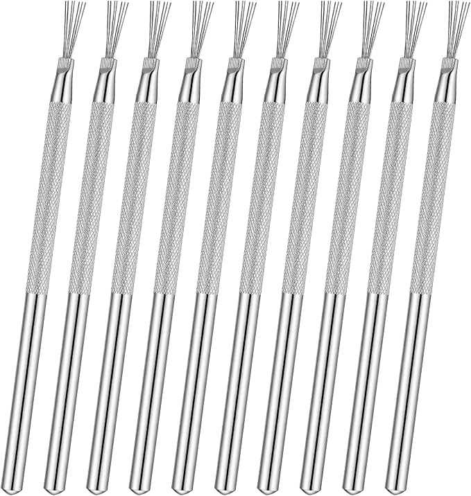 10Pcs Clay Needle Tools, Stainless Steel Feather Wire Texture Tool, Clay Needle Ceramic & Modeling Carving Tools for Ceramic Pottery Sculpting Texturing DIY Craft