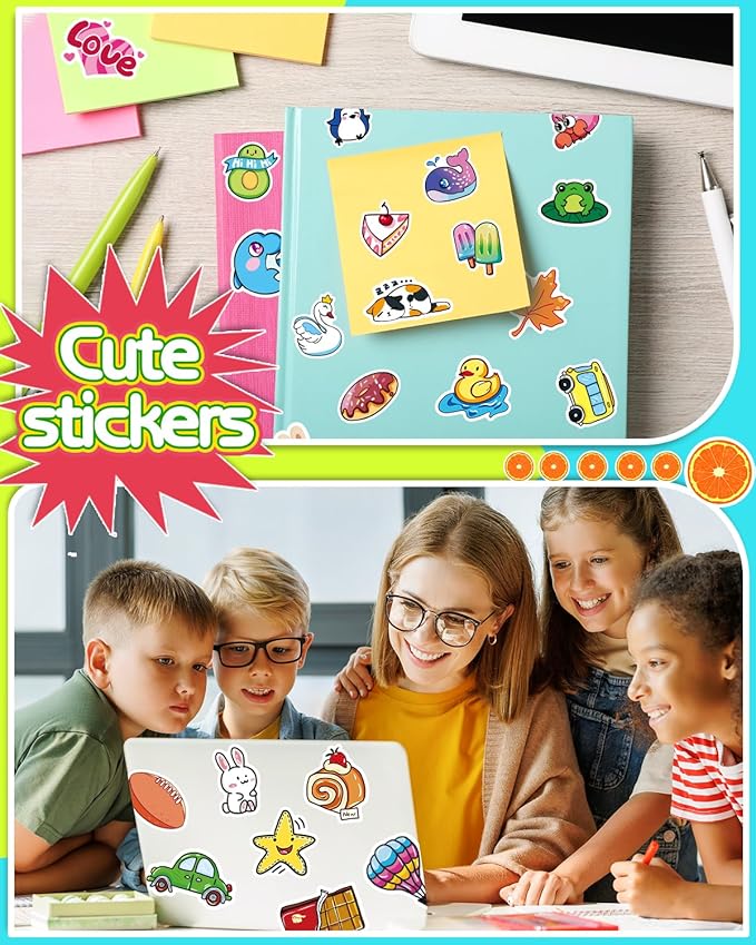100 PCS Water Bottle Stickers for Kids Teens Girls, Aesthetic Cute Vinyl Waterproof Vsco Cool Stickers, Laptop Bulk Skateboard Computer Classroom Sticker Packs for Students Teachers