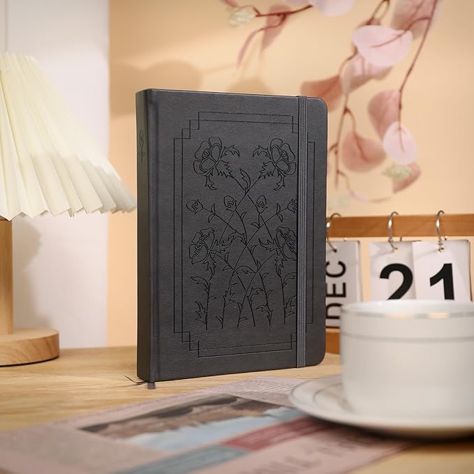 TIEFOSSI A5 Dotted Notebook, 160gsm Thick Paper, Hardcover Dot Grid Journals for Women Men, 192 Numbered Pages, Ideal for Personal Use, Goals, Organization