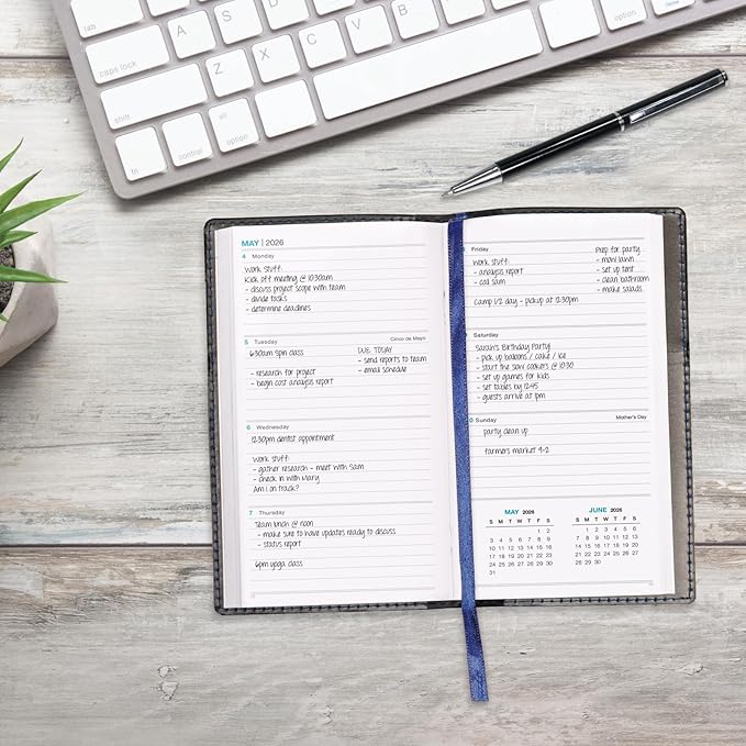 2026 Pocket Planner/Pocket Calendar, 3.5"x6": Includes 14 Months (November 2025 - December 2026) / 2026 Weekly Planner/Weekly Agenda/Monthly Calendar Organizer (Navy)/Black)