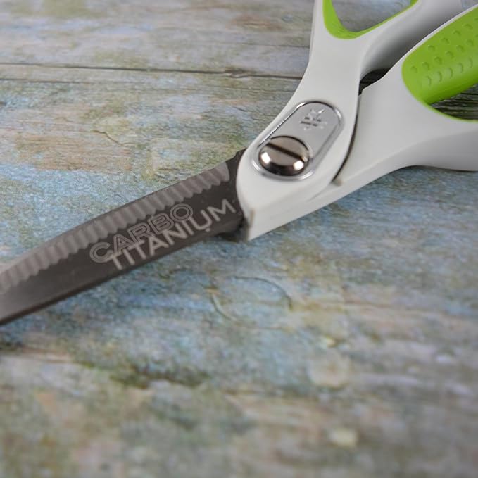 Westcott 9-Inch CarboTitanium Heavy Duty Fabric Scissors with Soft Bent Handle and Serrated Blade, Ideal for Sewing, Crafting, and Utility Fabrics