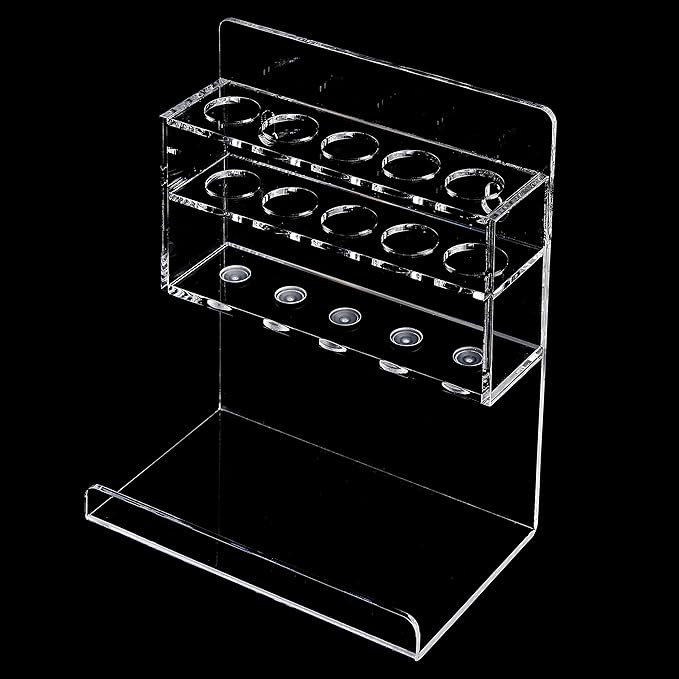 MyGift Wall Mounted Clear Acrylic Dry Erase Marker Holder Organizer for 5 Markers and Eraser, Hanging Whiteboard Accessories Rack for Office Home Dorm Classroom Meeting Room, Set of 2