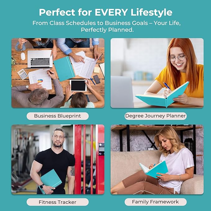 Weekly Monthly 2026 Planner (Jan.26-Dec.26),11.5"x8.5",12 Months Agenda Plan with Month Tabs & Pocket,Expenses/Note Pages, Appointment Book Calendar with Vegan Leather Cover,Light Blue