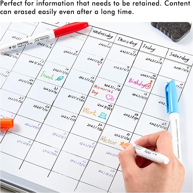 Shuttle Art Wet Erase Markers, 15 Colors 1mm Fine Tip Smudge-Free Markers, Use on Laminated Calendars,Overhead Projectors,Schedules,Whiteboards,Transparencies,Glass,Wipe with Water