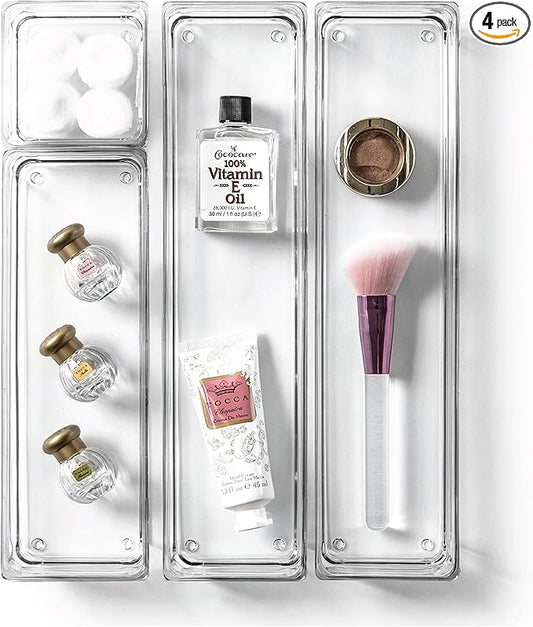 Bino 4-Piece Drawer Bin Set | THE MODULAR | Bathroom & Desk Drawer Organizer Bins - Large