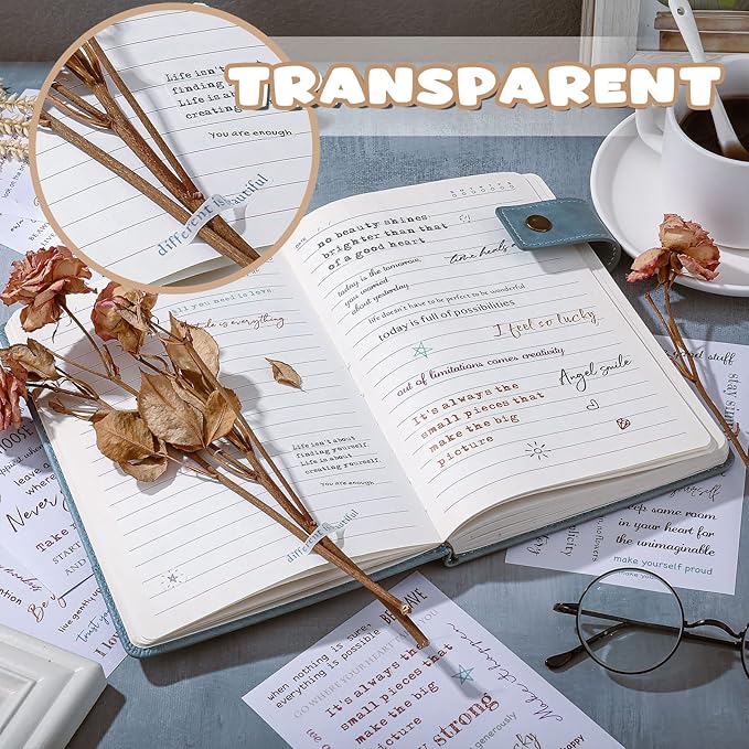 48 Sheets Inspirational Quotes Stickers Aesthetic Sayings Decal Motivational Words Handwritten Letters Gift for DIY Crafts Journaling Scrapbook Planner Appreciation Supplies, 8 Styles(Colorful)