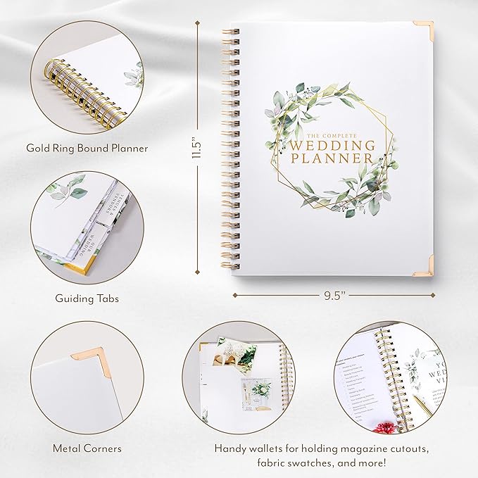 Your Perfect Day Wedding Planner Book and Organizer - Wedding Planner Book - Bridal Planning Binder with Countdown Calendar - Bride Gifts - (FLORAL)
