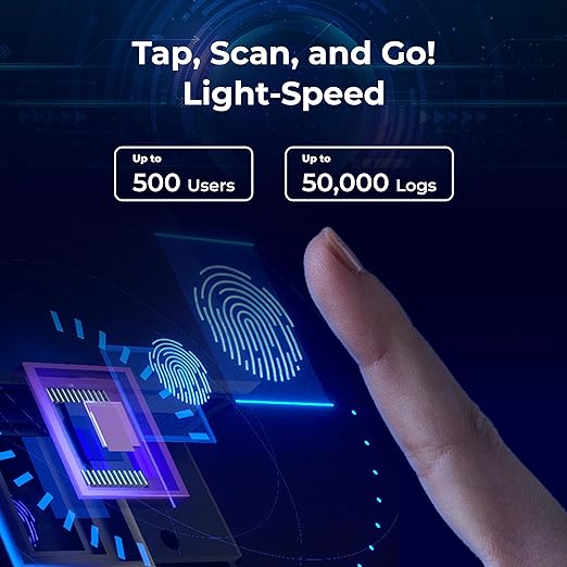 ANVIZ Time Clocks for Employees Small Business - CX2 Fingerprint Biometric Clock in and Out Machine - Forever Free Cloud Software, Black