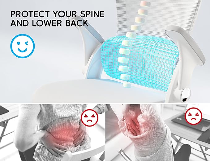 TRALT Office Chair - Ergonomic Office Chair with Back Support, Computer Chair - Home Office Desk Chairs, 330lbs Wide Seat Big and Tall Office Chairs with Headrest, Comfy Desk Chairs (White)