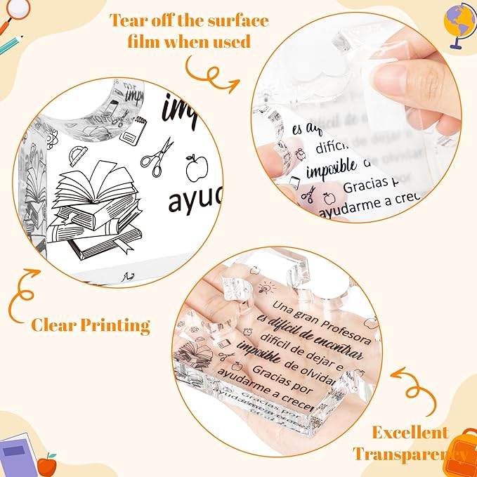 Yopyame Spanish Teacher Appreciation Gifts - Regalos para Maestra Acrylic Plaque Thank You Gifts for Teacher from Students End of Year Graduation Christmas Birthday Thanksgiving Gifts for Teachers