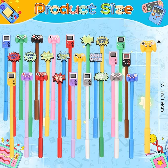 50 PCS Video Game Cartoon Cute Fun Pens Kawaii Games Handle Level Up Games Console Shape Gel Black Ink Pen Cute Video Game Pens for Office Home Present