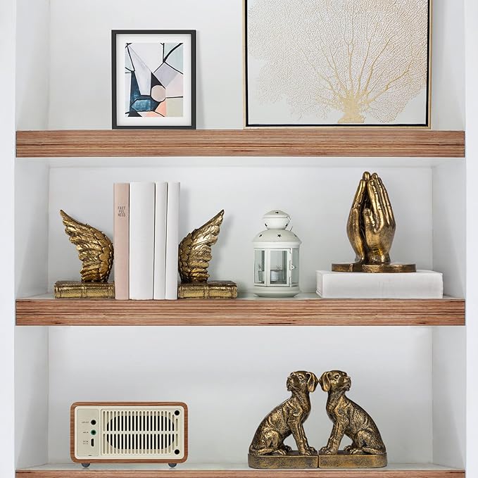 Decorative Bookends for Shelves, Dog Book Ends for Heavy Books, Labrador Retriever Statues Bookends for Heavy Books with Anti-Slip Base Book Holders for Home Office Decor