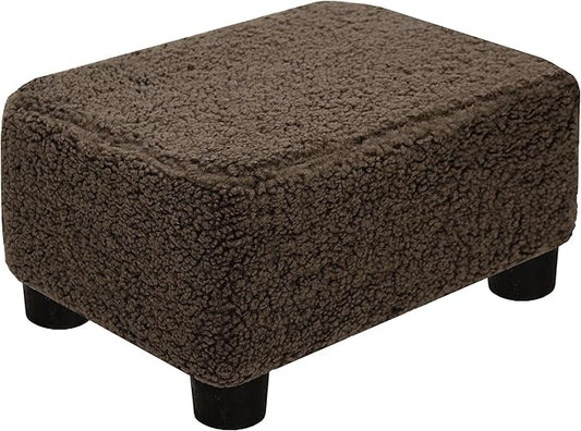 CAROLMADE Small Foot Stool Ottoman Footstool with Legs Under Desk Footrest for Living Room Bedroom and Office, Soft Brown