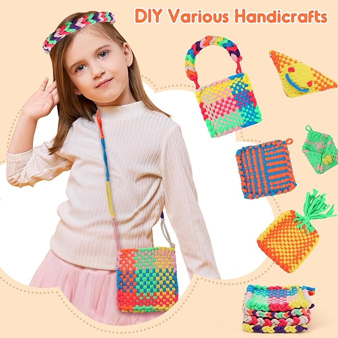 IQKidz 224 PCS Loom Loops Refill for Potholder Weaving Loom Kit Toys, Elastic DIY Arts and Crafts Loops Supplies for Kids Beginners, Perfect Birthday Gifts for 5 6 7 8-12 13 Year Old Girls