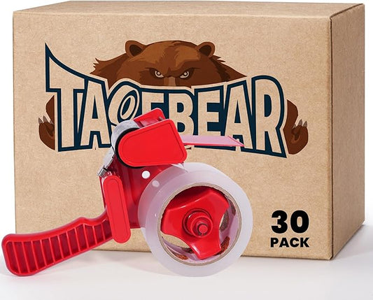 Packing Tape with Dispenser, 30Rolls Tape with 30 Free Dispensers, 2.6mil x1.88 x 55yd Heavy Duty Packaging Tape Clear Adhesive Box Tape for Carton Sealing, Moving, Shipping