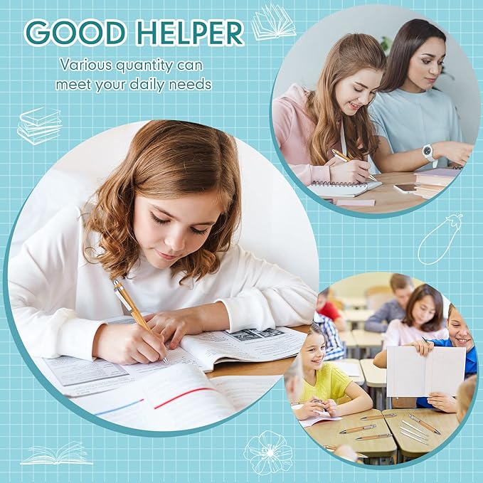 Fainne Bamboo Retractable Ballpoint Pen Engraving Wooden Black Ink 1mm Thank You Wooden Pens Writing Office School Supplies for Teacher Coworker Student Journal Graduation Gifts(20 Pcs)