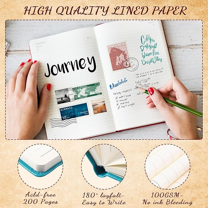 Estune Tree Small Notebooks Pen Leather Lined Pocket Subject Notebooks Hardcover Pocket Notepad Cute Ruled Leather Journals with Pen Holder for Men Women School Business, A6(Stylish Color,20 Set)