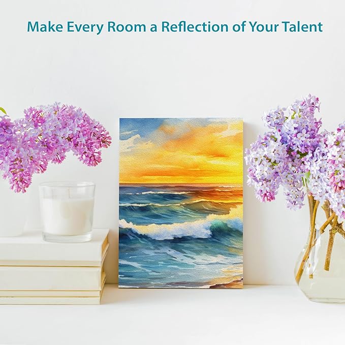 KEFF Canvas Boards for Painting - 5x7 24-Pack Bulk Canvas Panels, 100% Cotton Triple Primed Small Canvases for Painting Supplies, Acrylic, Oil, Watercolor & Tempera