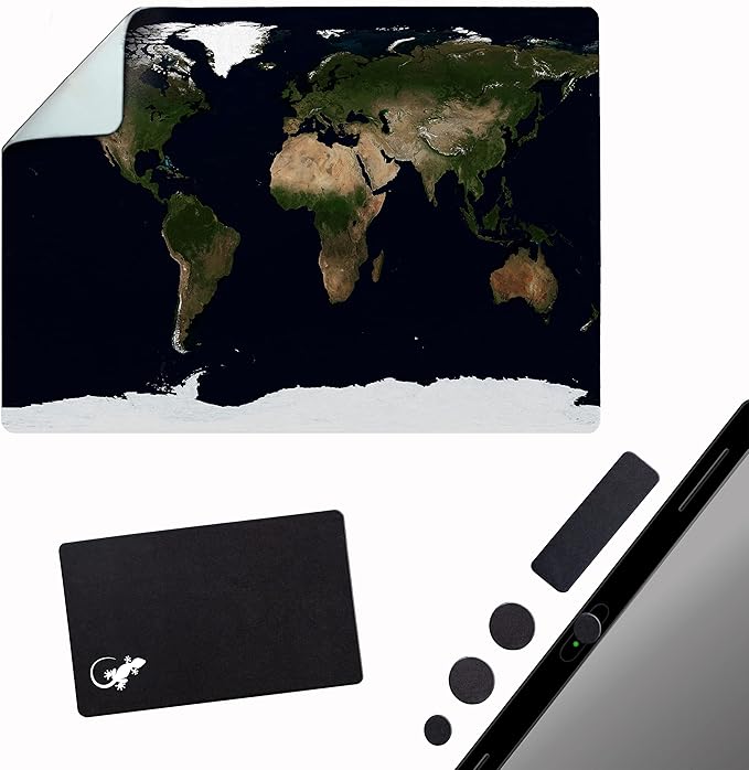 Adhesive Mouse Pad - Peel and Sticks to Any Surface - Travel Mouse Pad, Sticky for Any Surface - Excellent Tracking - Earth Satellite MAP