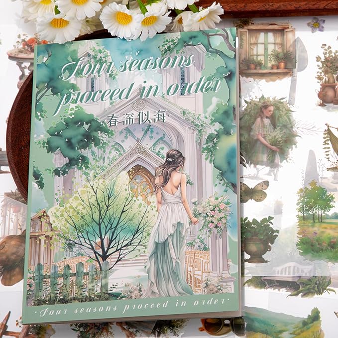 Spring Theme Sticker Scrapbooking Supplies for Junk Journal, 20 Sheets PET Stickers - Vintage Journaling Stickers, Ephemera Sticker Book Pre Cut(TZ-006-004)